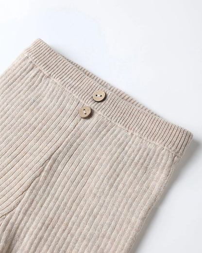 Rib Knit Peplum Top + Legging Set || Oat