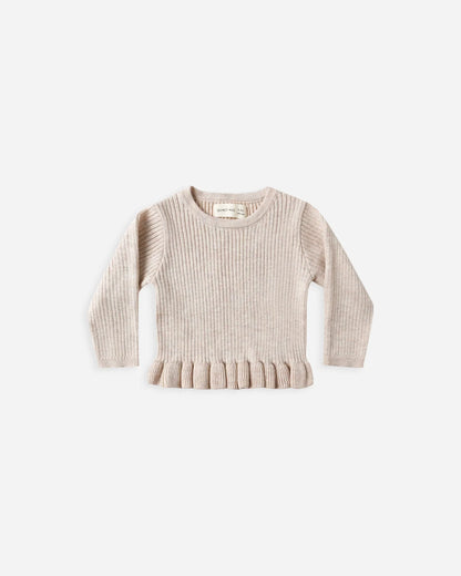 Rib Knit Peplum Top + Legging Set || Oat