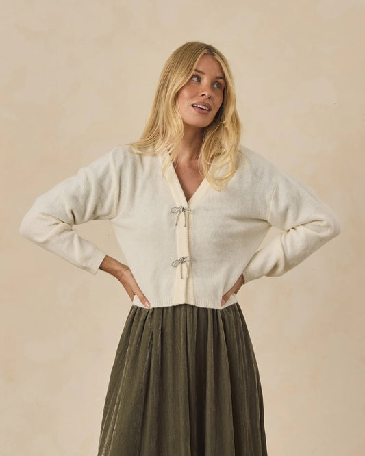 Women's Bow Cardigan | Ivory