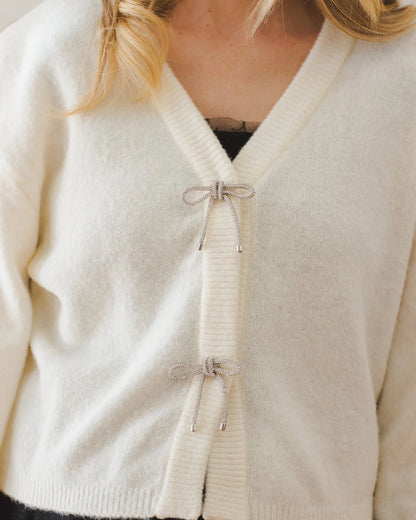 Women's Bow Cardigan | Ivory