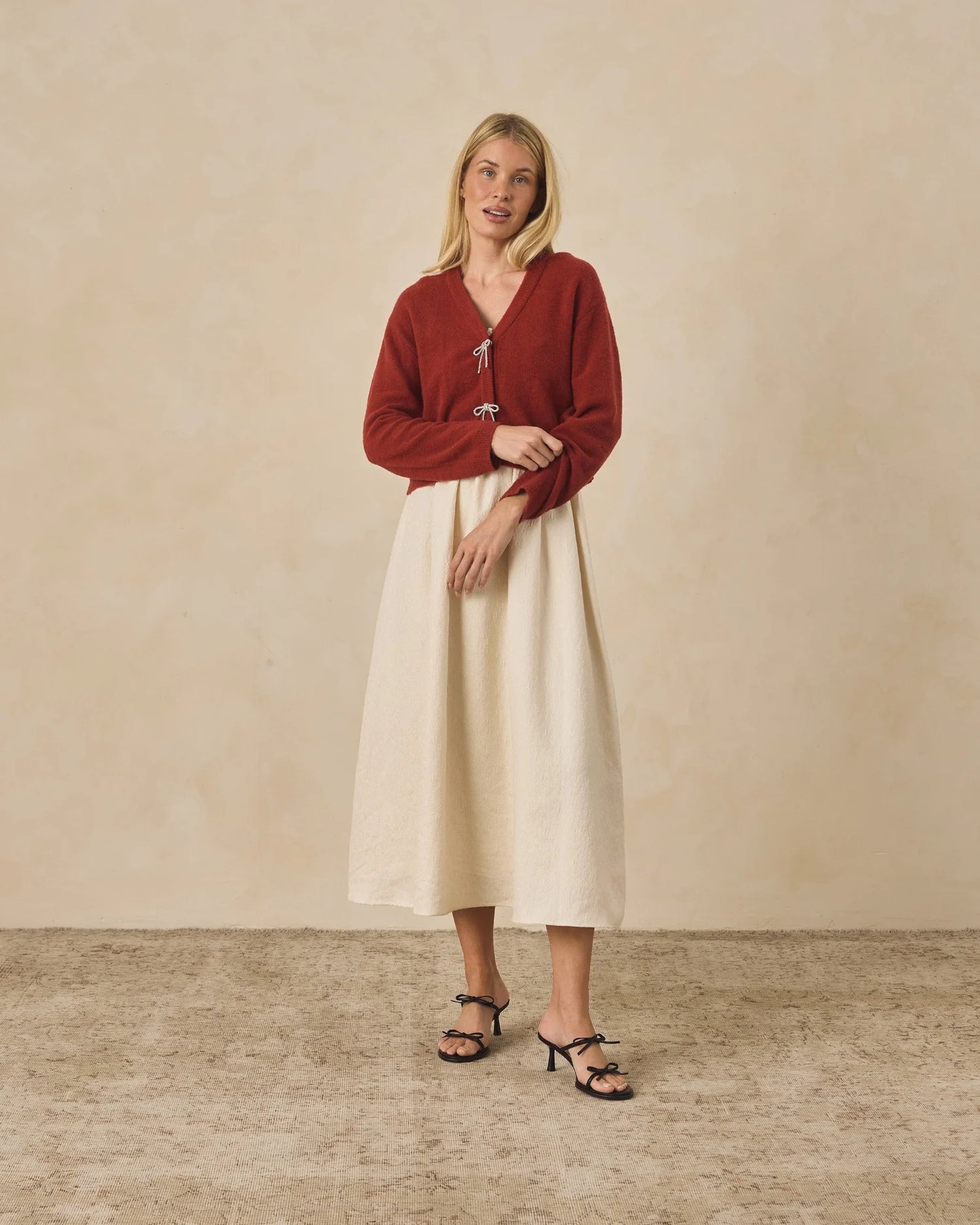 Women's Bow Cardigan | Ruby