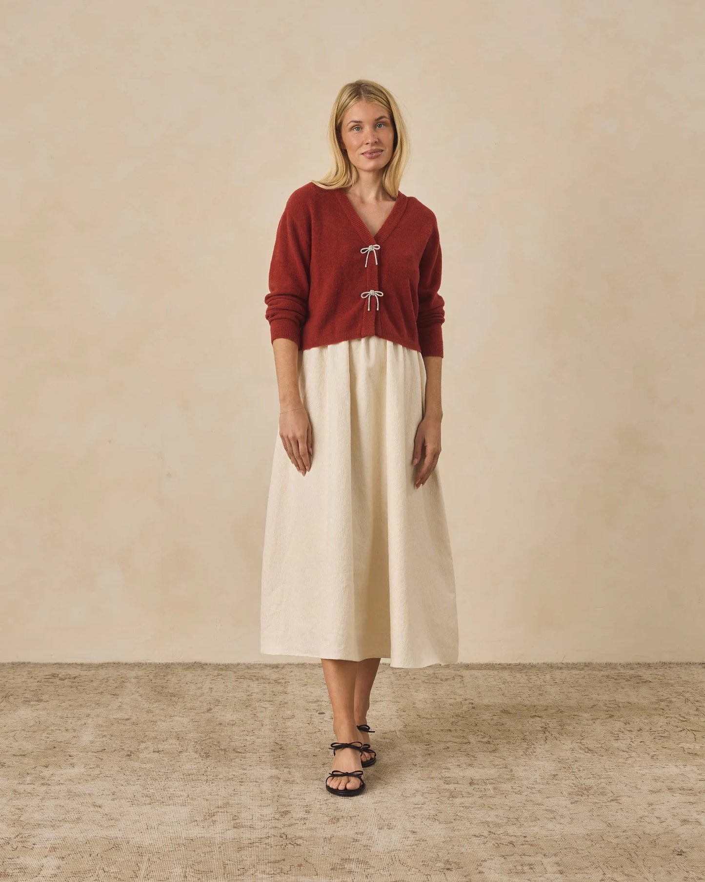 Women's Bow Cardigan | Ruby