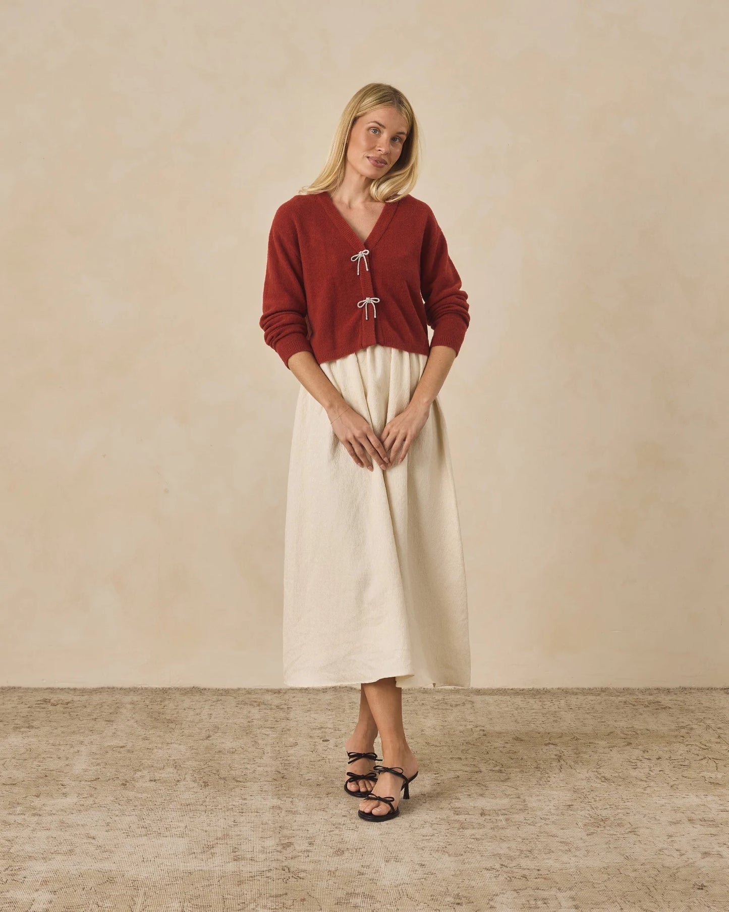 Women's Bow Cardigan | Ruby