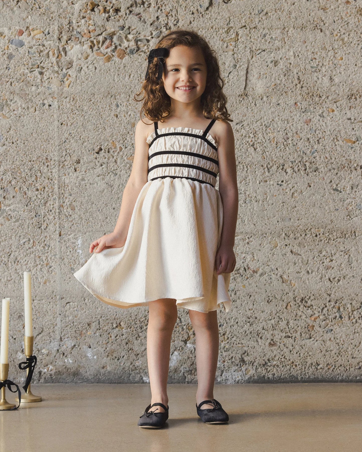 Annabelle Dress | Metallic Ivory