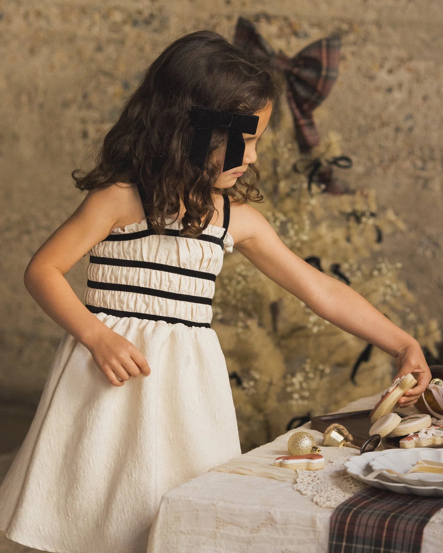 Annabelle Dress | Metallic Ivory