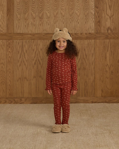 Ribbed Long Sleeve Top + Legging Set|| Ruby Ditsy