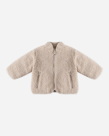 Shearling Zip Jacket || Oat