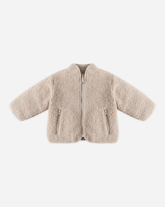 Shearling Zip Jacket || Oat