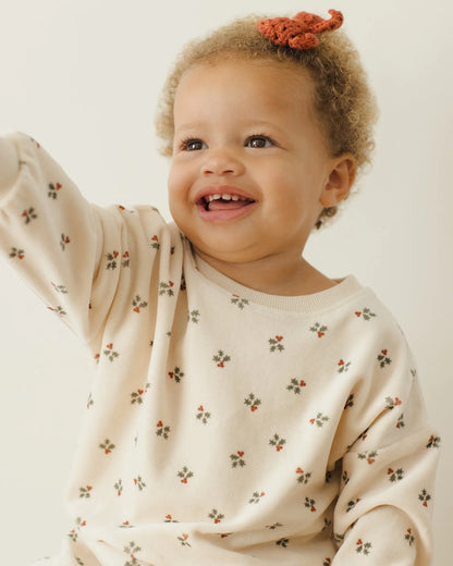 Velour Relaxed Sweatshirt + Pant Set || Holly Berry