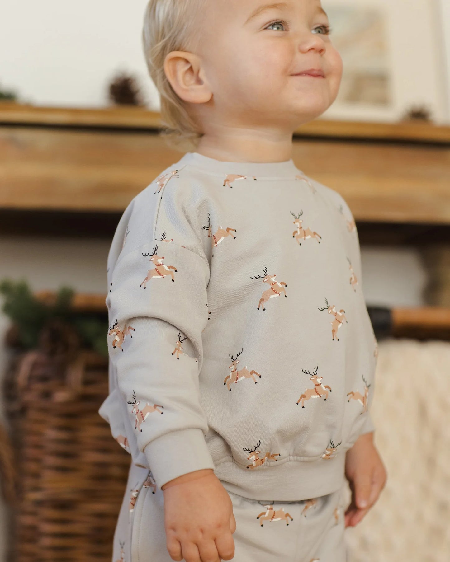 Relaxed Fleece Sweatshirt + Pant Set || Reindeer