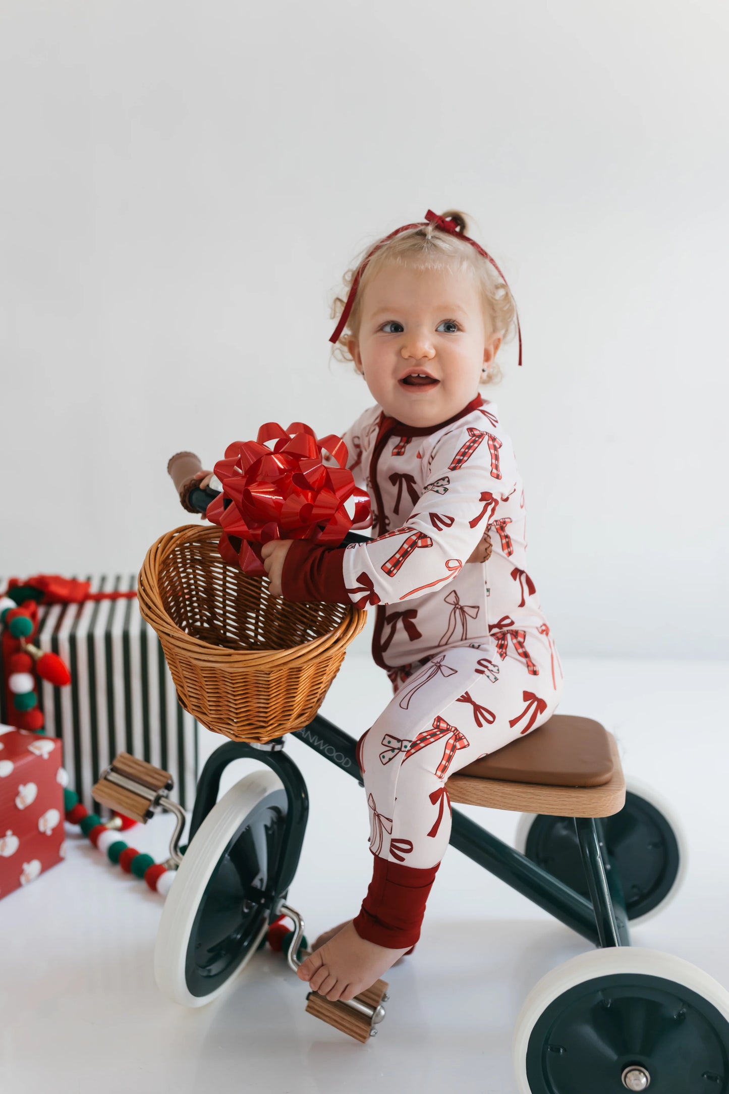 Merry Little Bows Zipper Romper