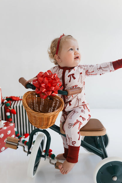 Merry Little Bows Zipper Romper