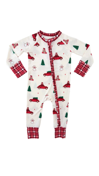 Red Holly Jolly Cruisers Zipper Romper