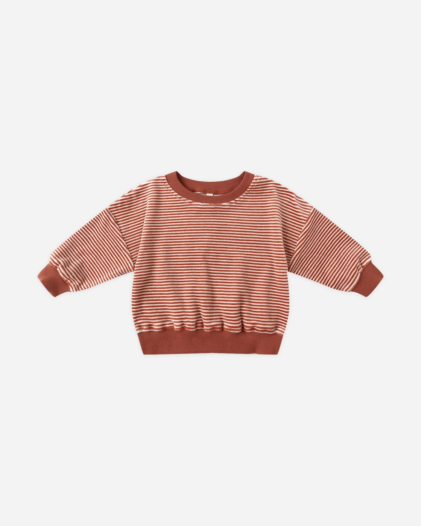 Velour Relaxed Sweatshirt + Pant Set || Candy Stripe