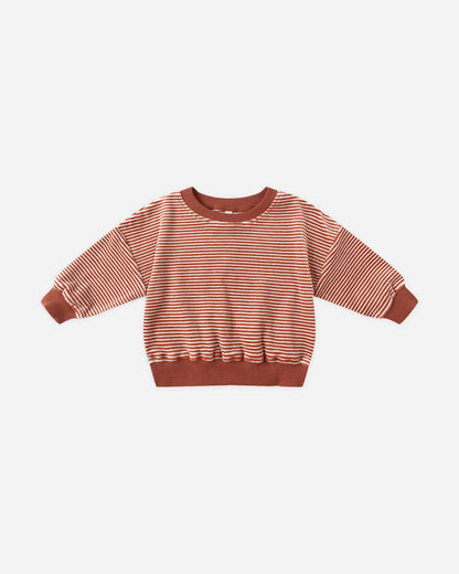 Velour Relaxed Sweatshirt + Pant Set || Candy Stripe