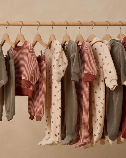 Velour Zip Jumpsuit || Holly Berry