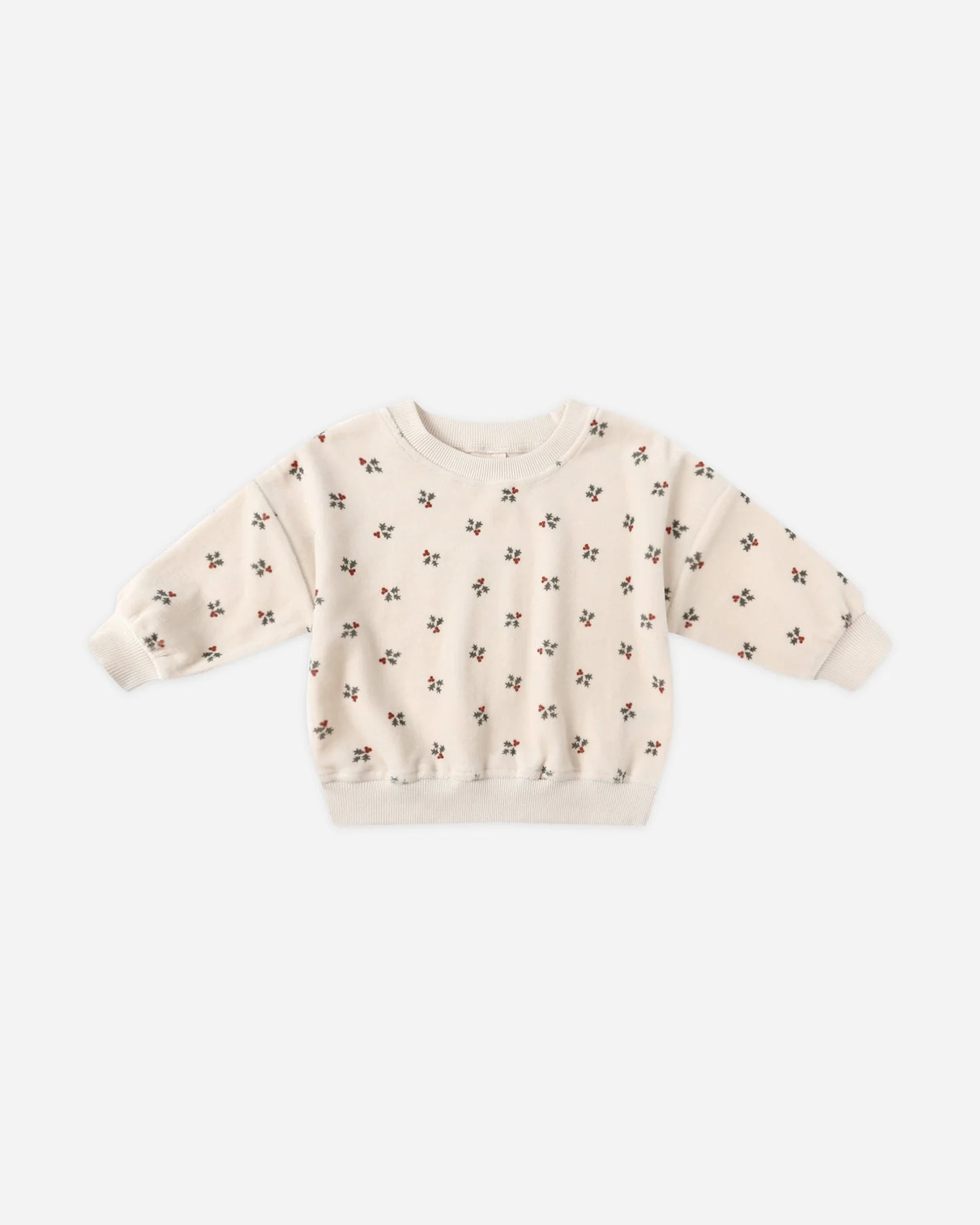 Velour Relaxed Sweatshirt + Pant Set || Holly Berry