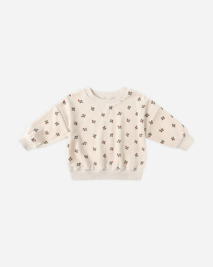 Velour Relaxed Sweatshirt + Pant Set || Holly Berry