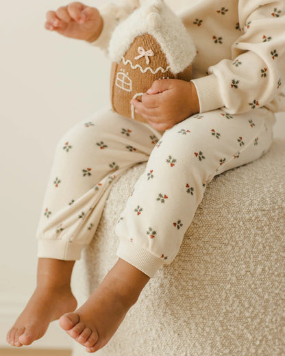 Velour Relaxed Sweatshirt + Pant Set || Holly Berry