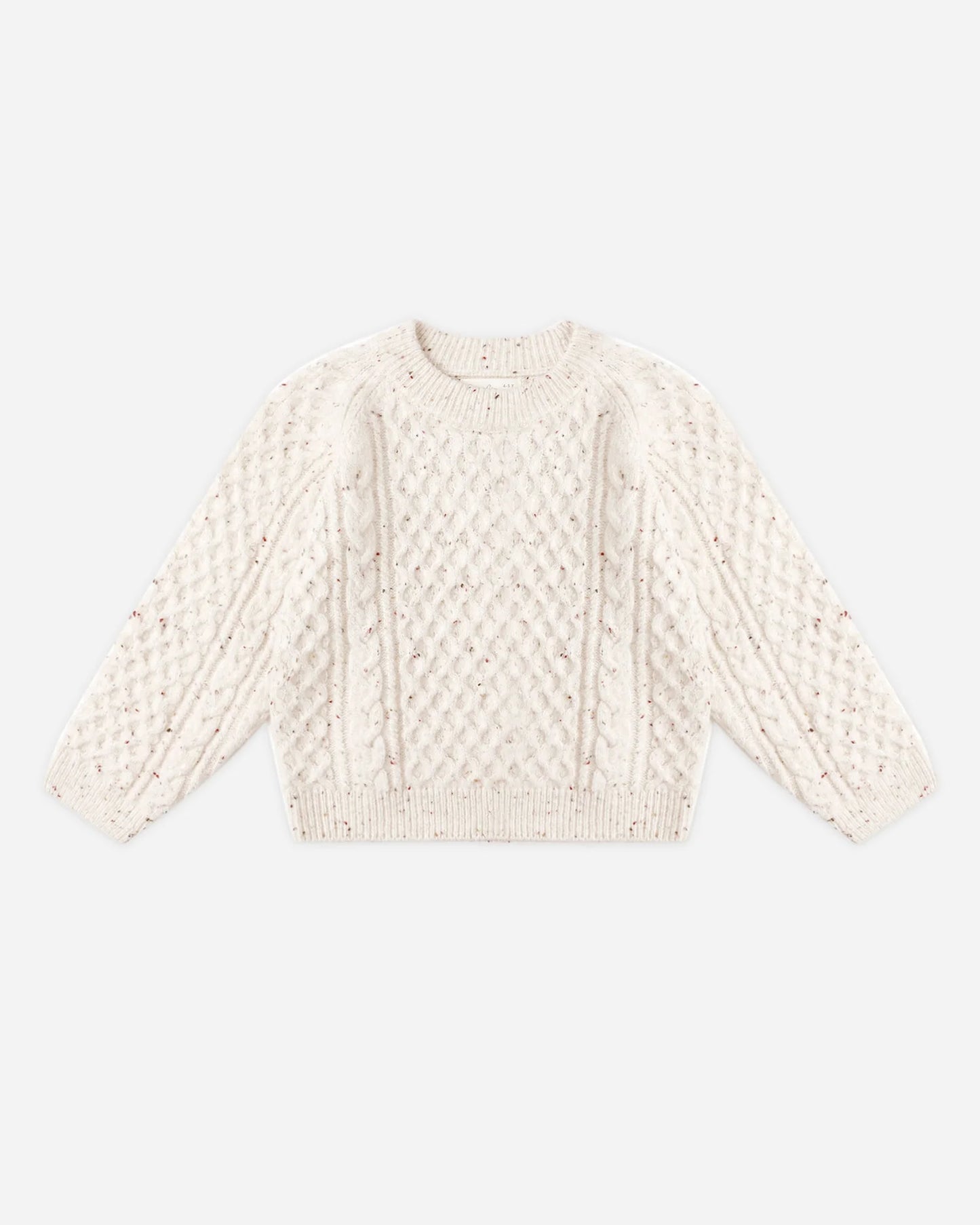 Cable Knit Sweater || Natural Speckled