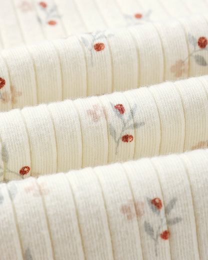 Ribbed Long Sleeve Top + Legging Set || Natural Ditsy