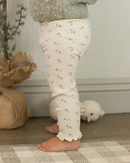 Ribbed Long Sleeve Top + Legging Set || Natural Ditsy