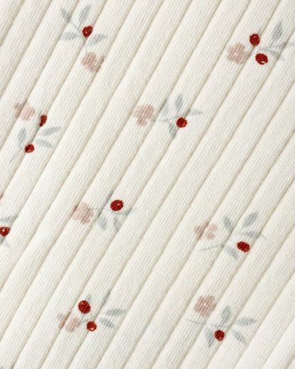 Ribbed Long Sleeve Top + Legging Set || Natural Ditsy