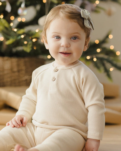 Henley Knit Top + Legging Set || Natural