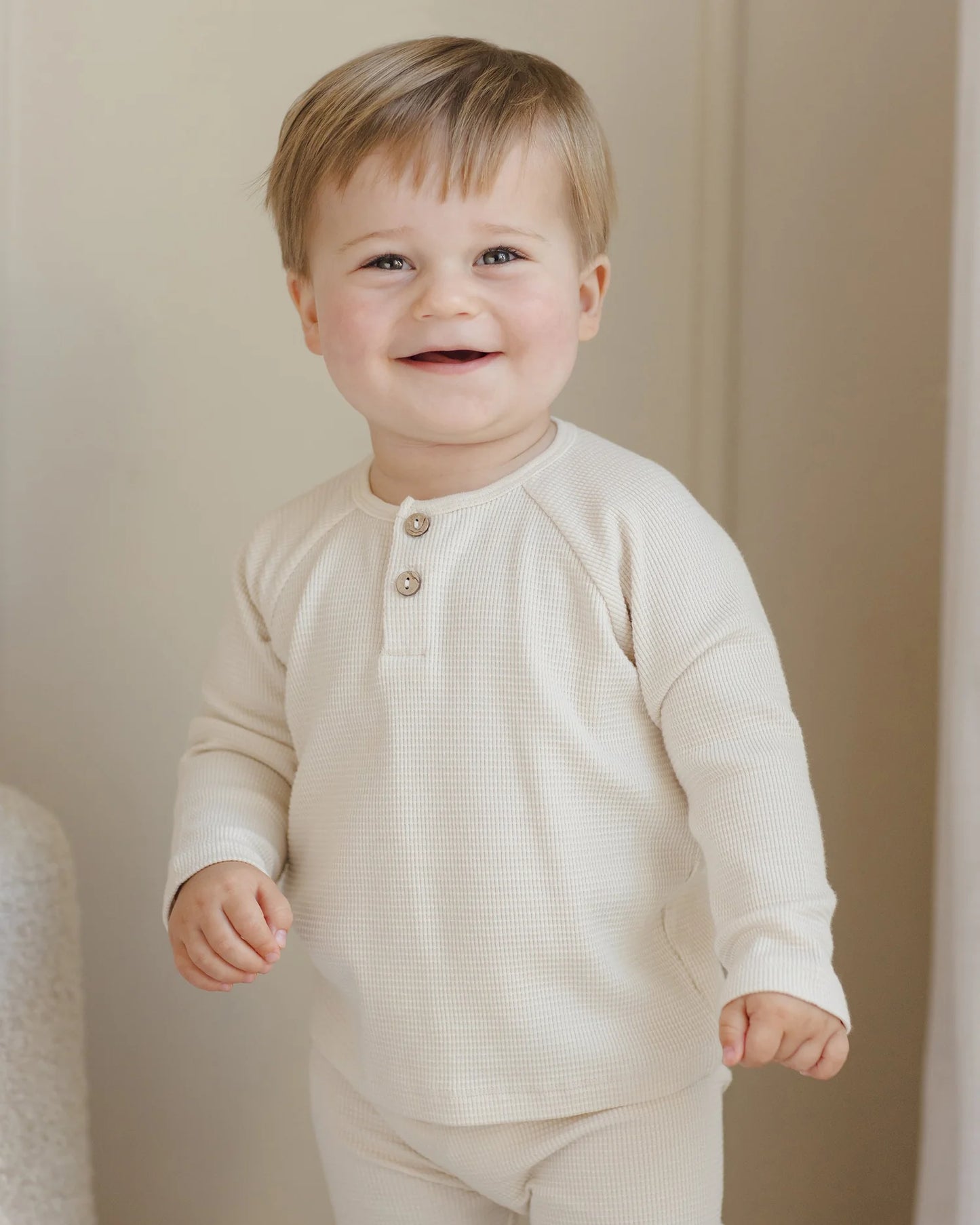 Henley Knit Top + Legging Set || Natural