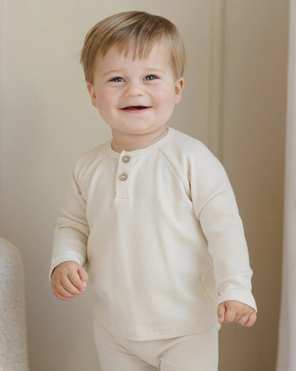 Henley Knit Top + Legging Set || Natural