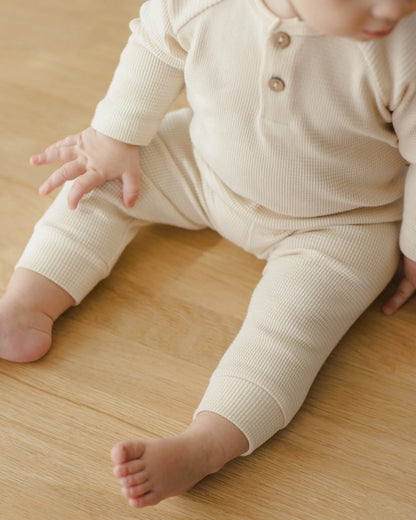 Henley Knit Top + Legging Set || Natural