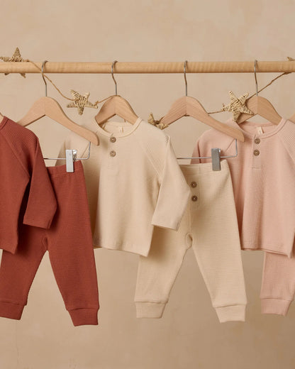 Henley Knit Top + Legging Set || Natural