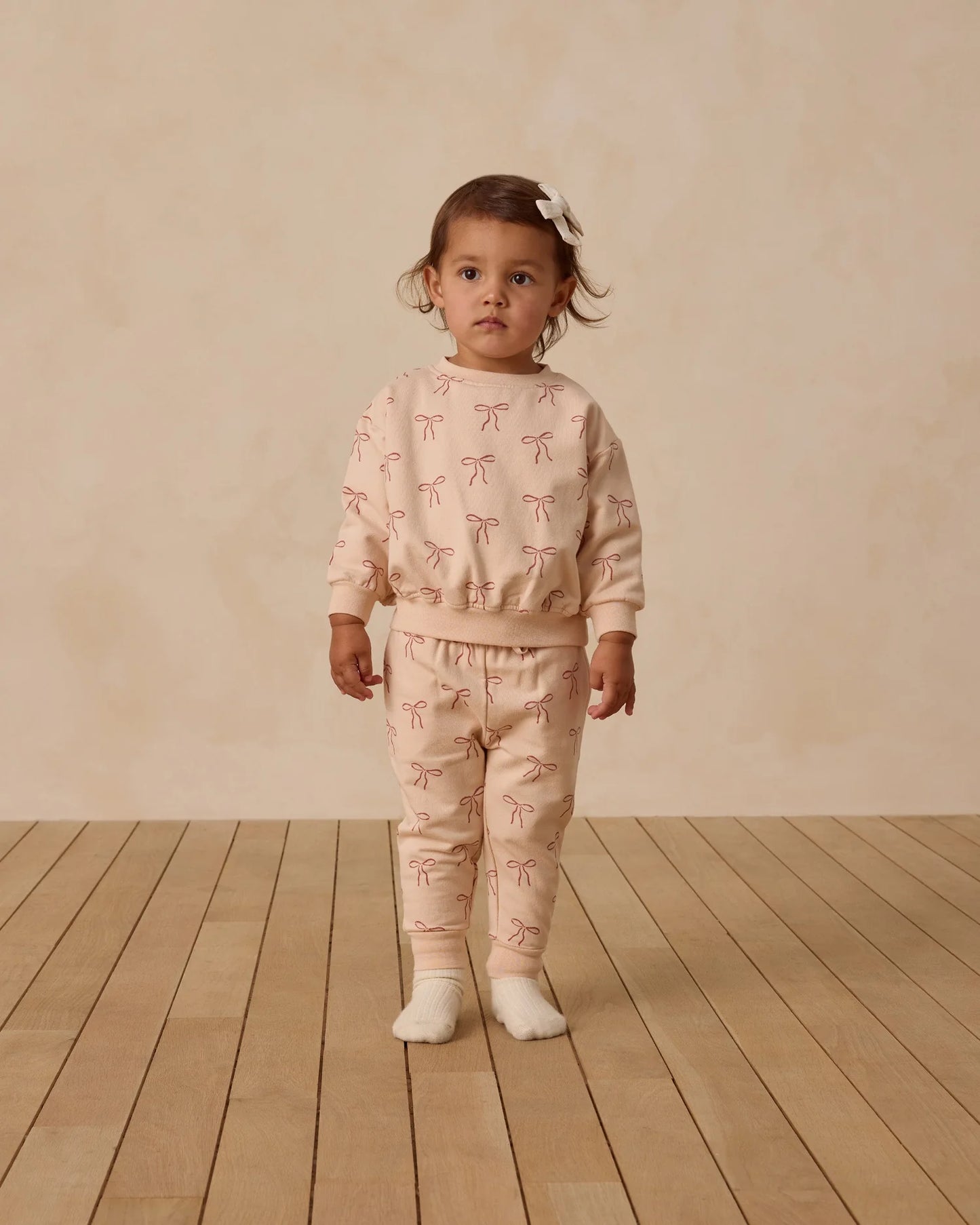Relaxed Fleece Sweatshirt + Pant Set || Red Bows
