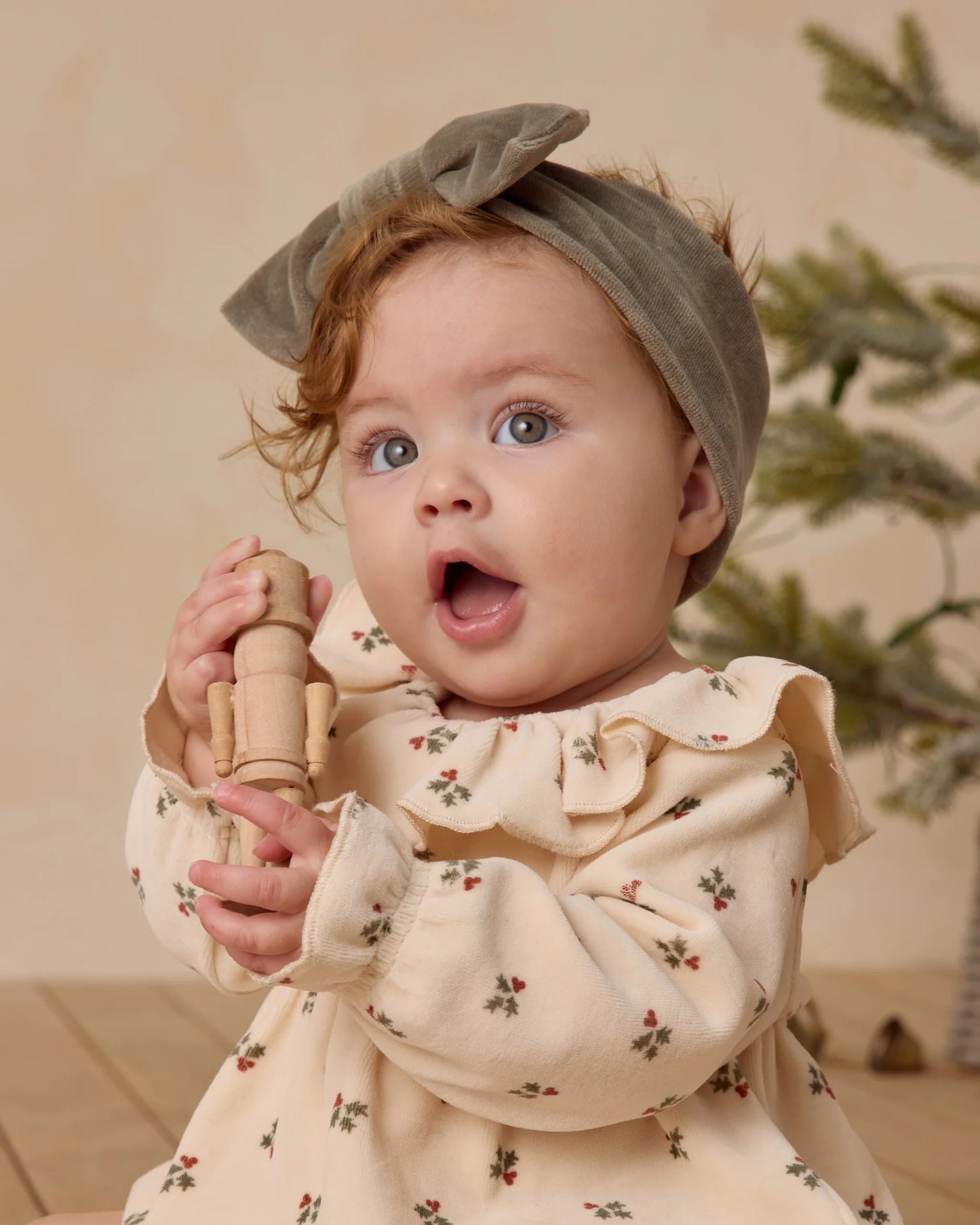 Velour Bow Headband || Forest