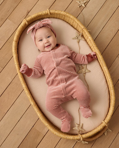 Velour Bow Headband || Candy Stripe