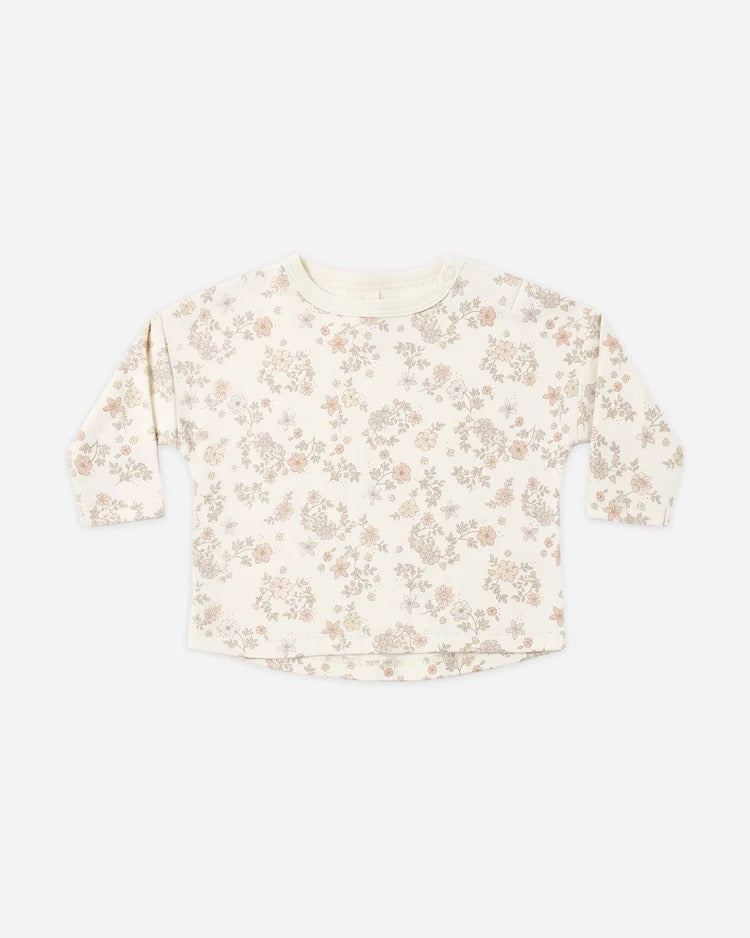 Long Sleeve Tee + Drawstring Pant | Floral Vine