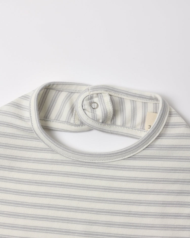 Jersey Snap Bib, 2 Pack | Sheep & Cloud Stripe