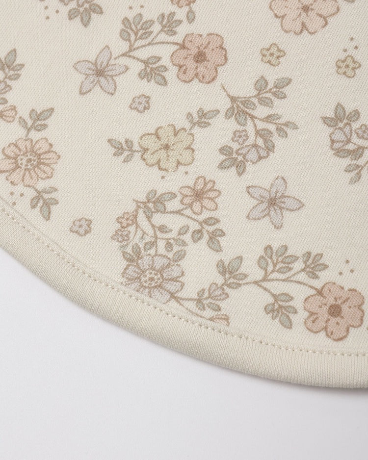 Jersey Snap Bib, 2 Pack | Floral Vine & Dusty Rose