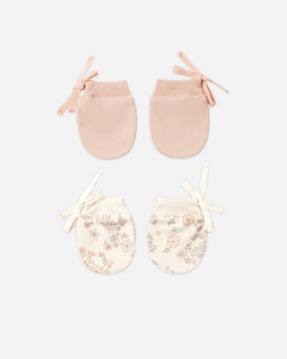 No Scratch Mittens, Set Of 2 | Floral Vine & Dusty Rose