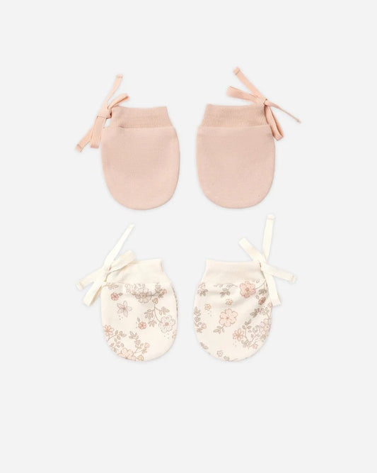 No Scratch Mittens, Set Of 2 | Floral Vine & Dusty Rose