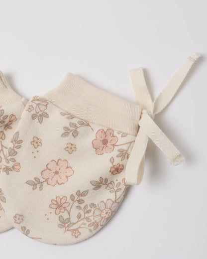 No Scratch Mittens, Set Of 2 | Floral Vine & Dusty Rose