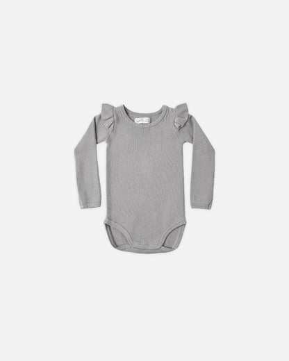 Shoulder Ruffle Bodysuit + Legging | Dusty Blue