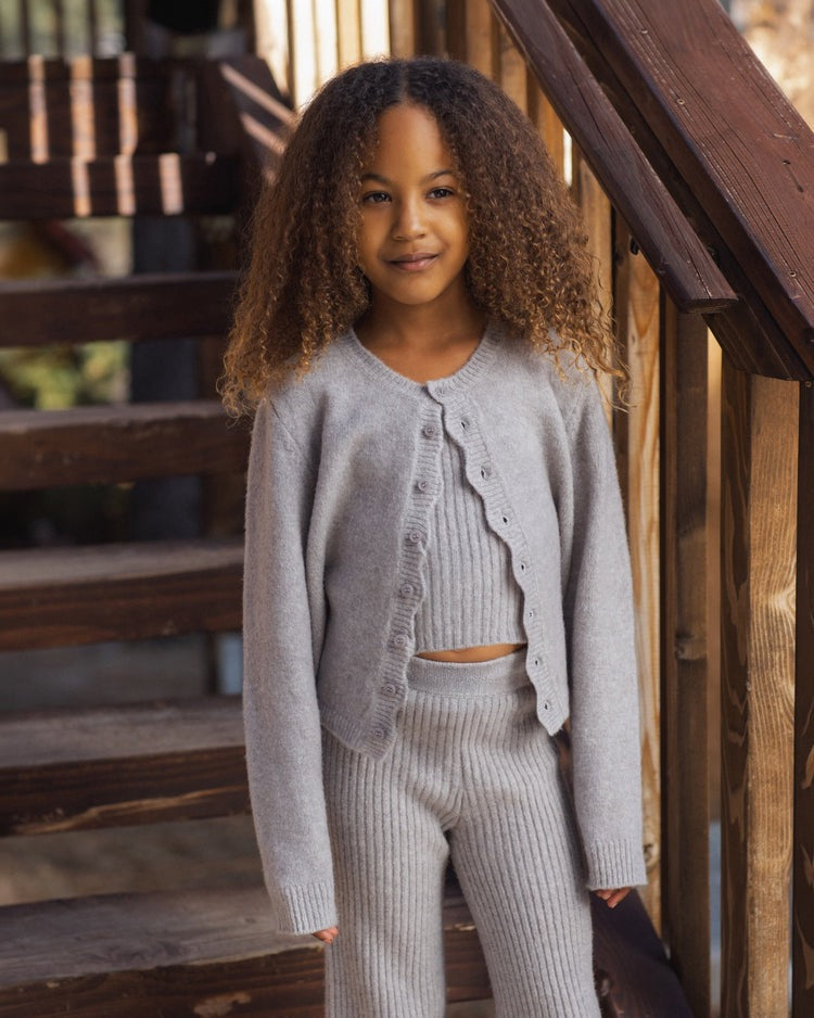 Scallop Cardigan | Dusty Blue