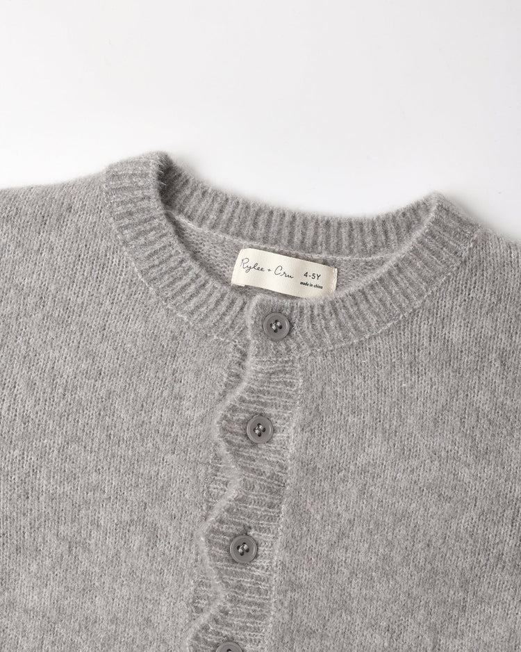 Scallop Cardigan | Dusty Blue