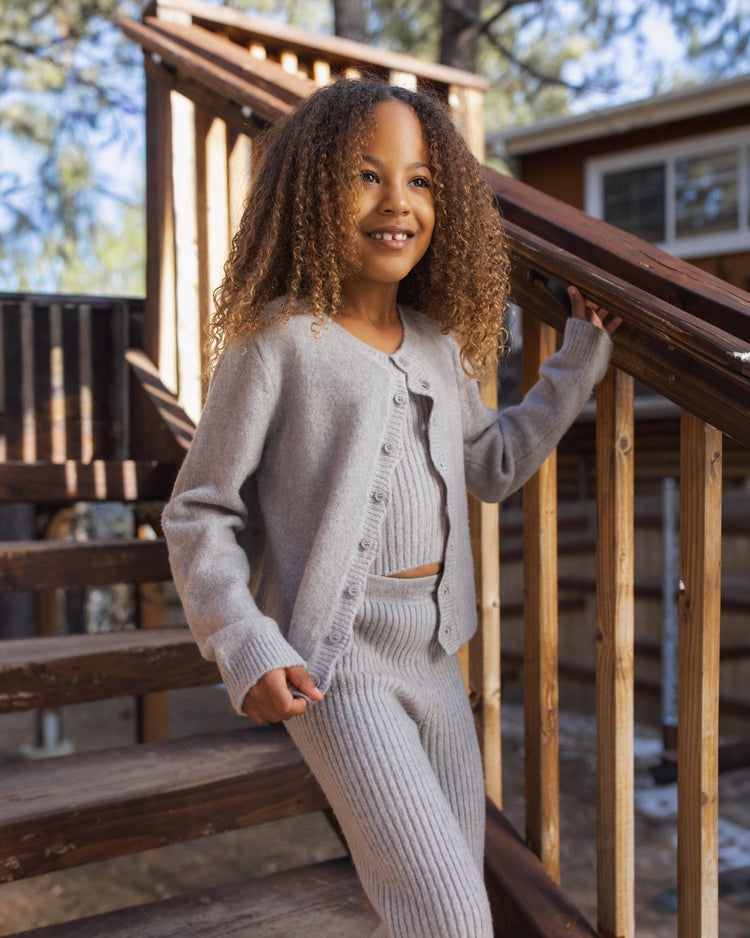 Fuzzy Knit Lounge Set | Dusty Blue