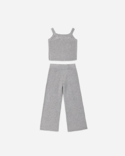 Fuzzy Knit Lounge Set | Dusty Blue