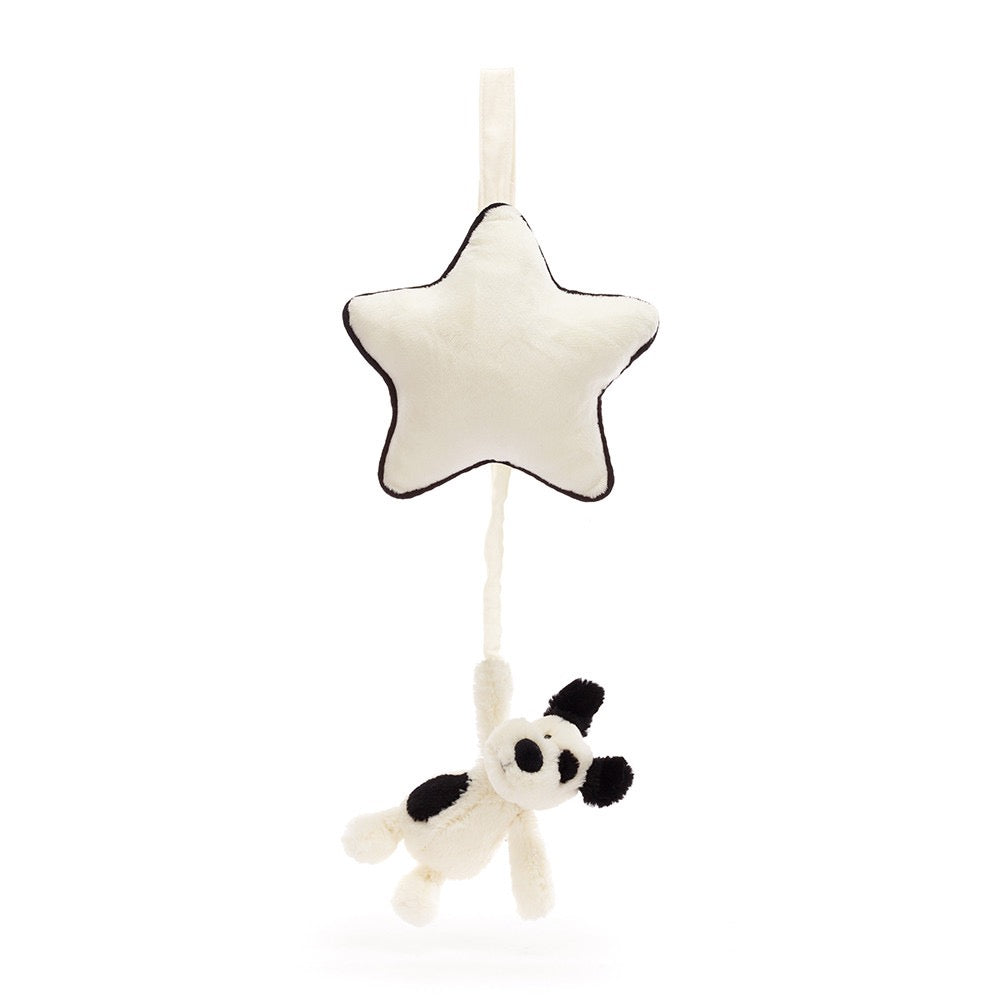Bashful Rufferty Black & Cream Puppy Musical Pull