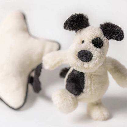 Bashful Rufferty Black & Cream Puppy Musical Pull