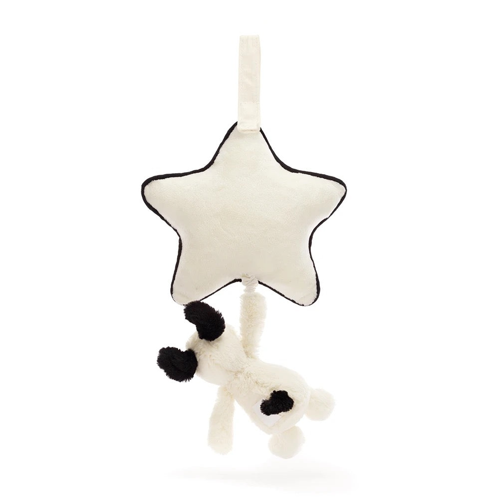 Bashful Rufferty Black & Cream Puppy Musical Pull
