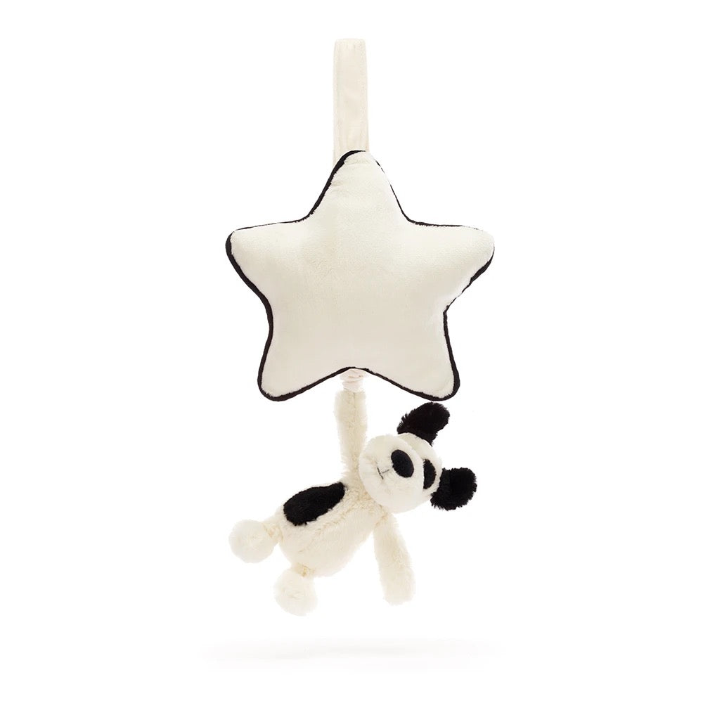 Bashful Rufferty Black & Cream Puppy Musical Pull